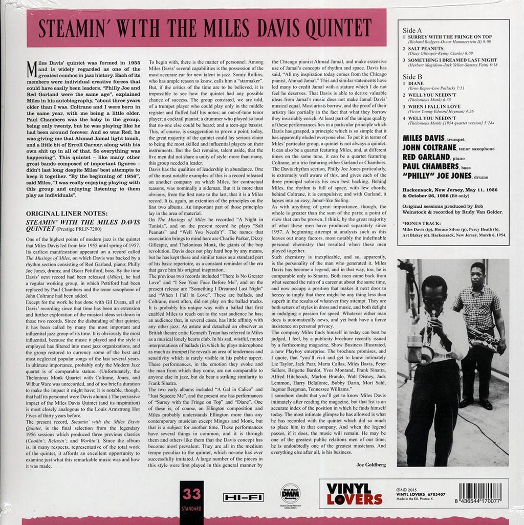 Miles Davis Quintet - Steamin' With Miles Davis Quintet (ltd. ed.) (incl. mp3) (180g) Vinyl Record
