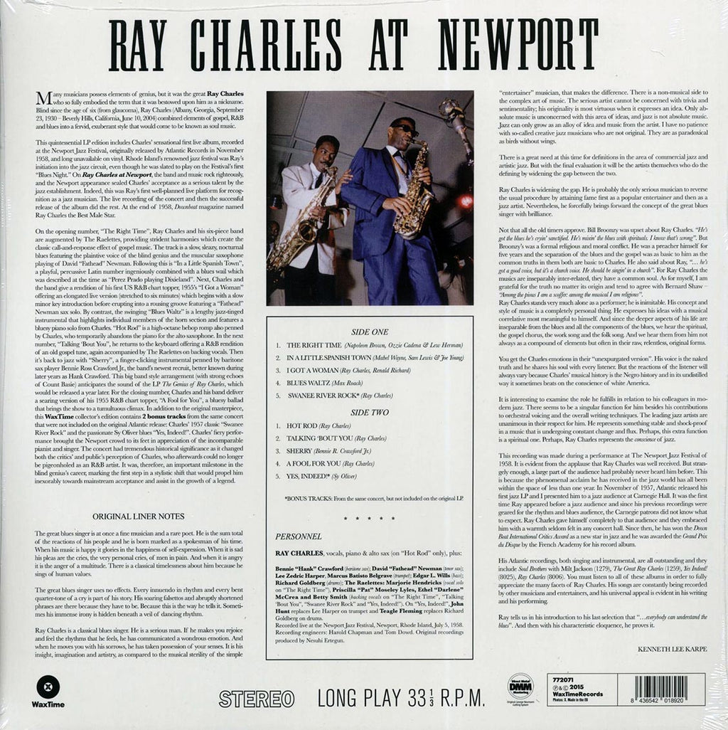 Ray Charles - At Newport (+2 bonus tracks) (ltd. ed.) (180g) Vinyl Record