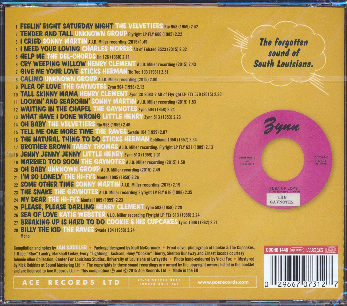 Various - Rhythm 'N' Bluesin' By The Bayou: Vocal Groups (28 tracks) Music CD