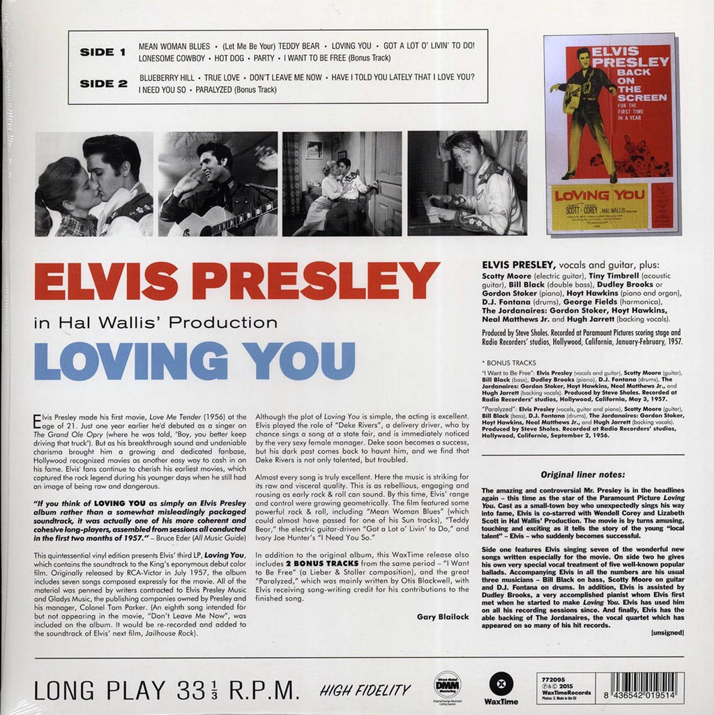 Elvis Presley - Loving You (+2 bonus tracks) (ltd. ed.) (180g) Vinyl Record