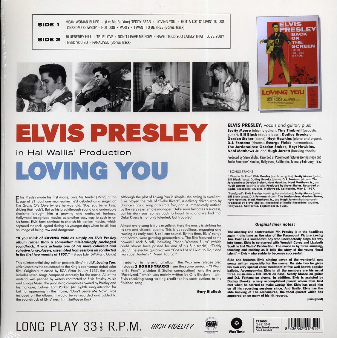 Elvis Presley - Loving You (+2 bonus tracks) (ltd. ed.) (180g) Vinyl Record