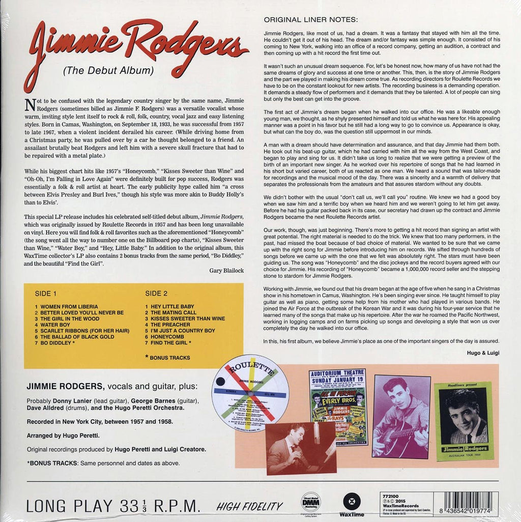 Jimmie Rodgers - Jimmie Rodgers (The Debut Album) (+2 bonus tracks) (ltd. ed.) (180g) Vinyl Record