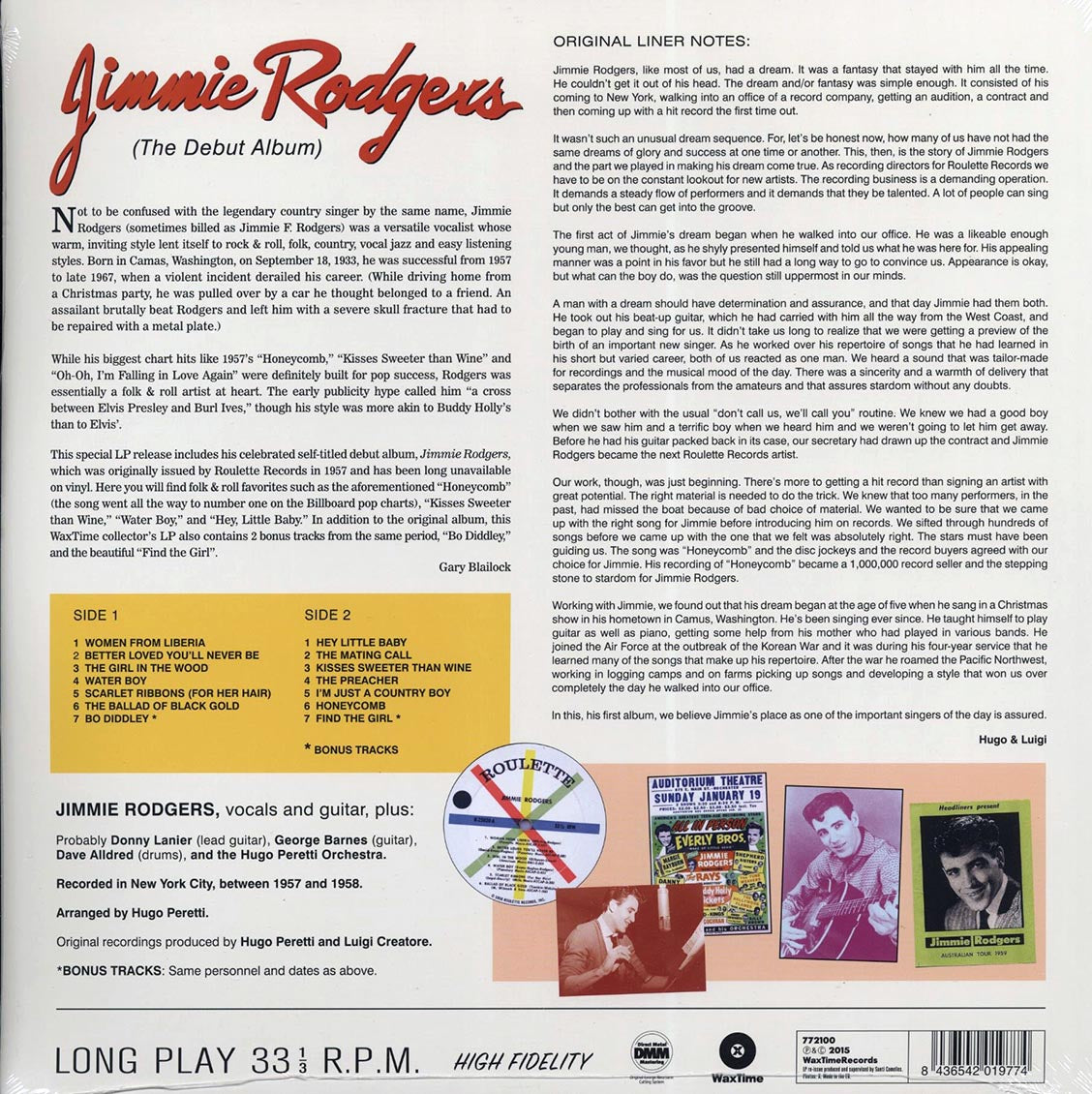 Jimmie Rodgers - Jimmie Rodgers (The Debut Album) (+2 bonus tracks) (ltd. ed.) (180g) Vinyl Record