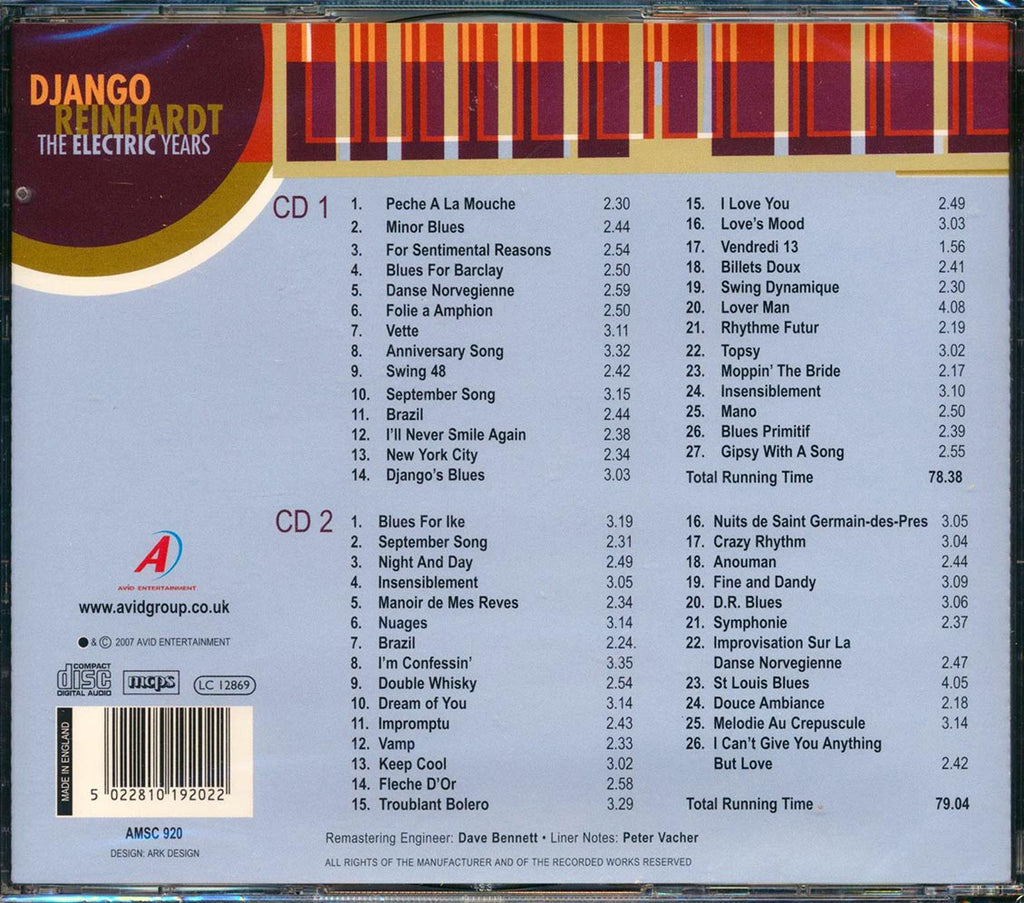 Django Reinhardt - The Electric Years (2xCD) Music CD