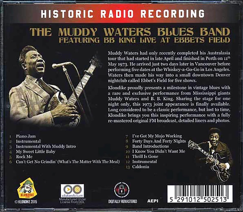 Muddy Waters Blues Band, BB King - Live At Ebbets Field 1973 (remastered) Music CD