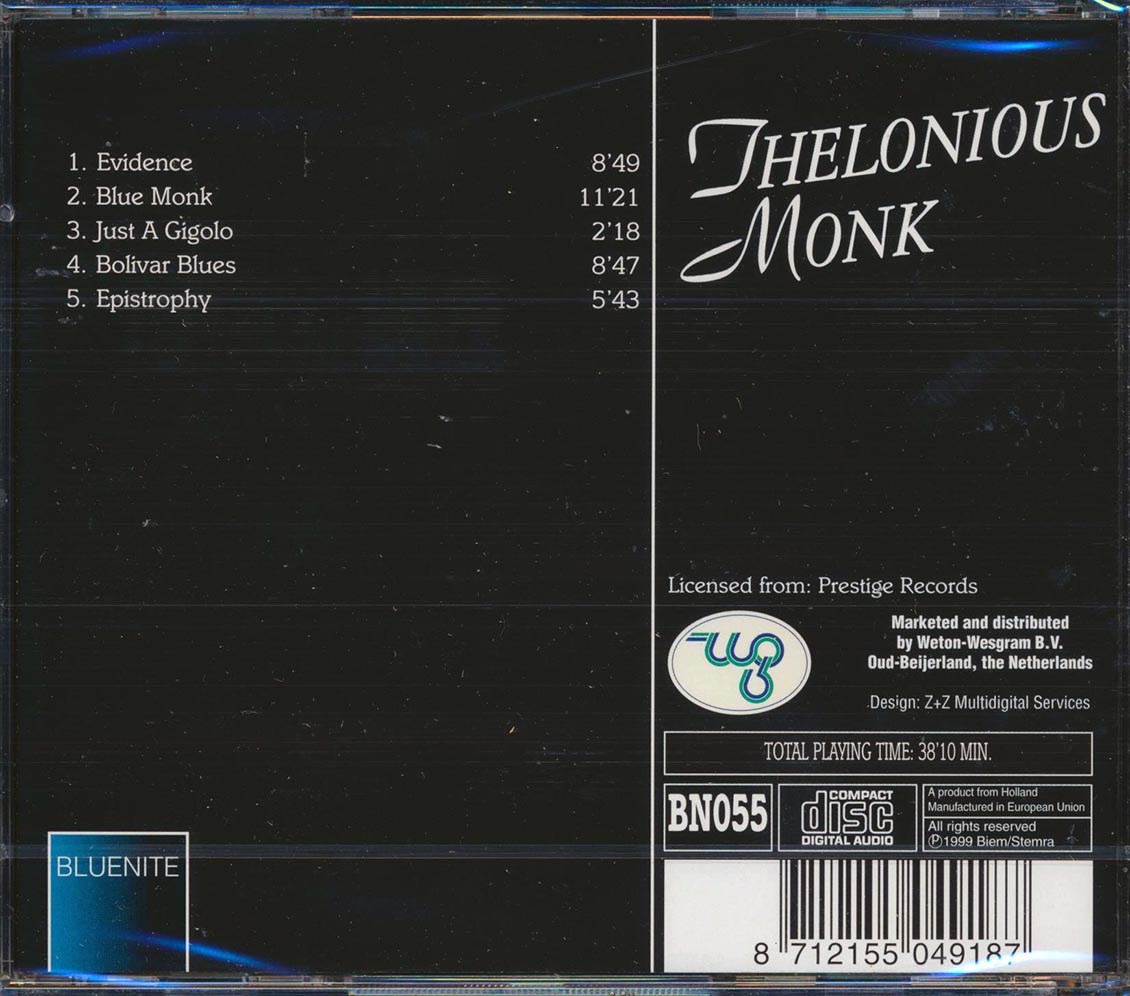 Thelonious Monk - Thelonious Monk Music CD