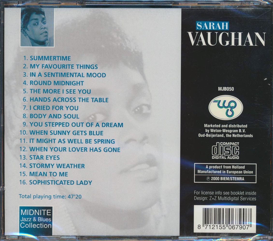 Sarah Vaughan - Divine Sarah Music CD