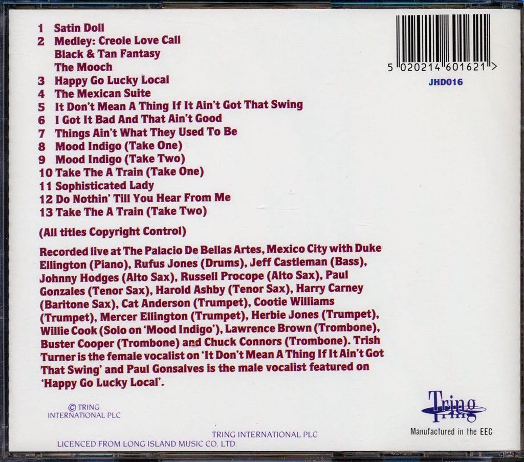 Duke Ellington - Live In Mexico Music CD