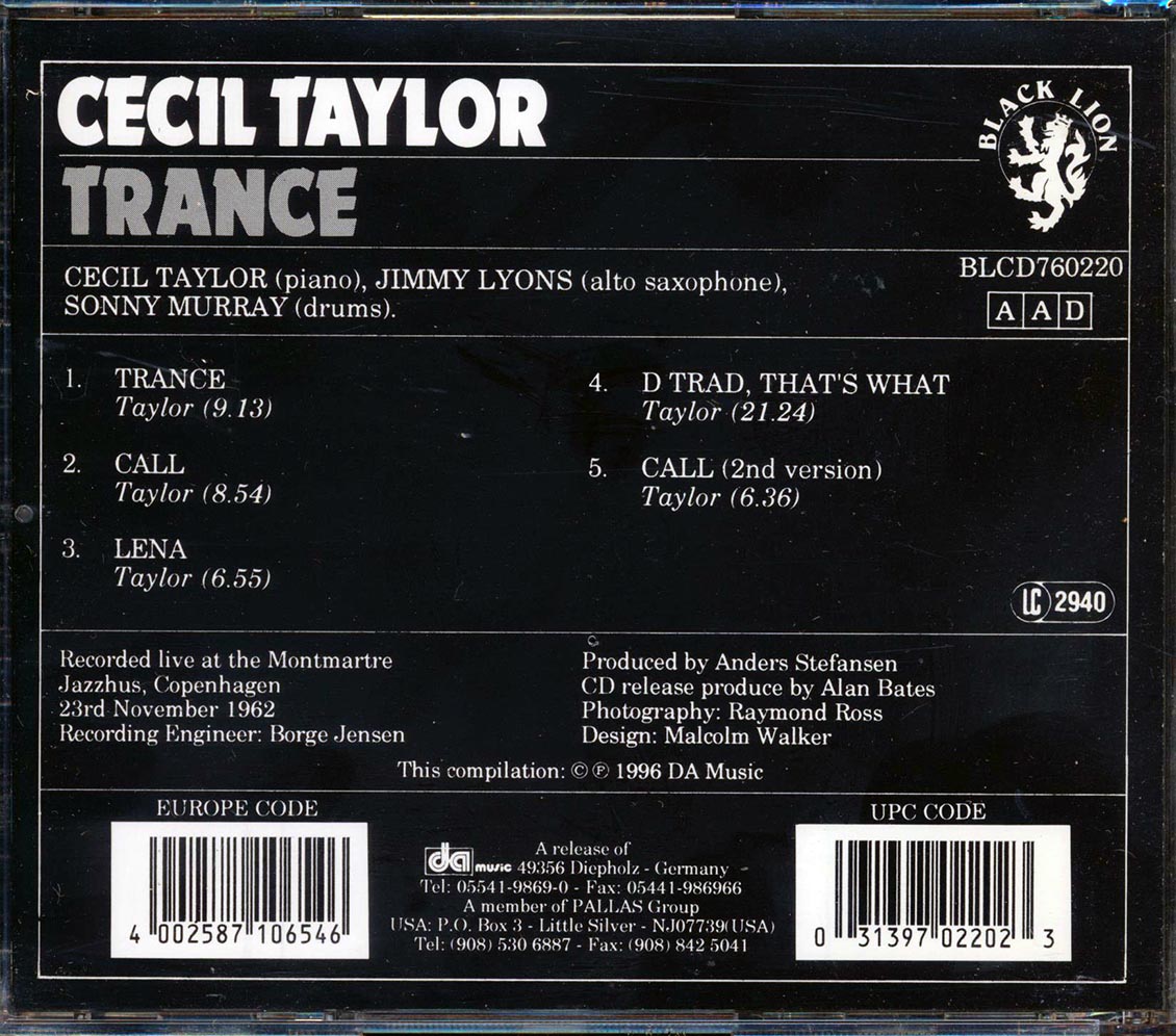 Cecil Taylor - Trance Music CD