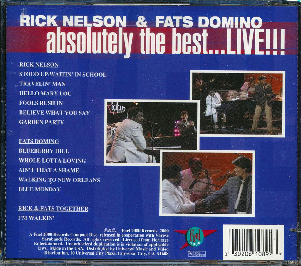 Rick Nelson, Fats Domino - Absolutely The Best: Live!!! (marked/ltd stock) Music CD