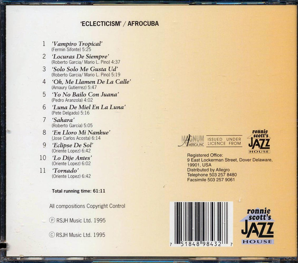 Afrocuba - Eclecticism Music CD