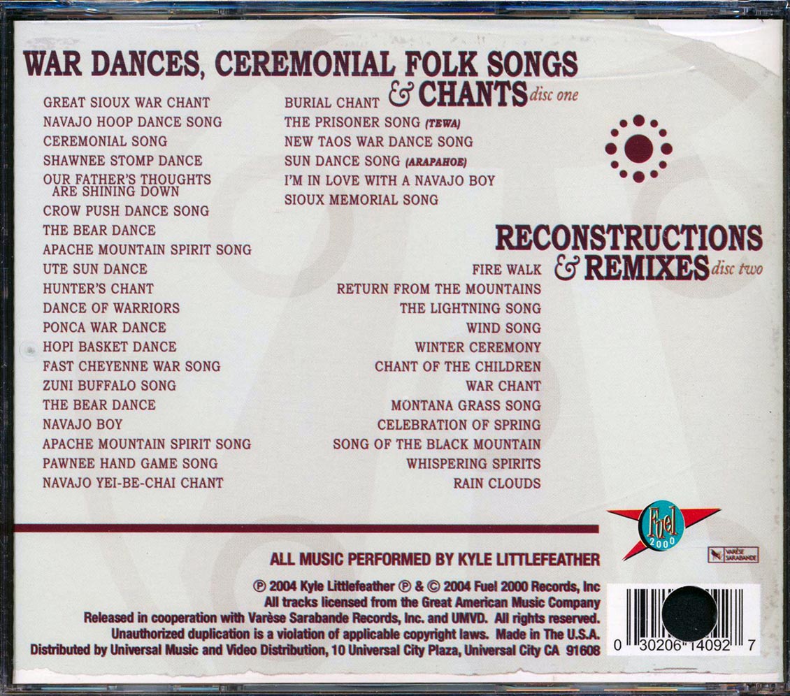 Kyle Littlefeather - The Unconquered Spirit: Chants & Trances Of The Native American Indian (38 tracks) (2xCD) (marked/ltd stock) Music CD