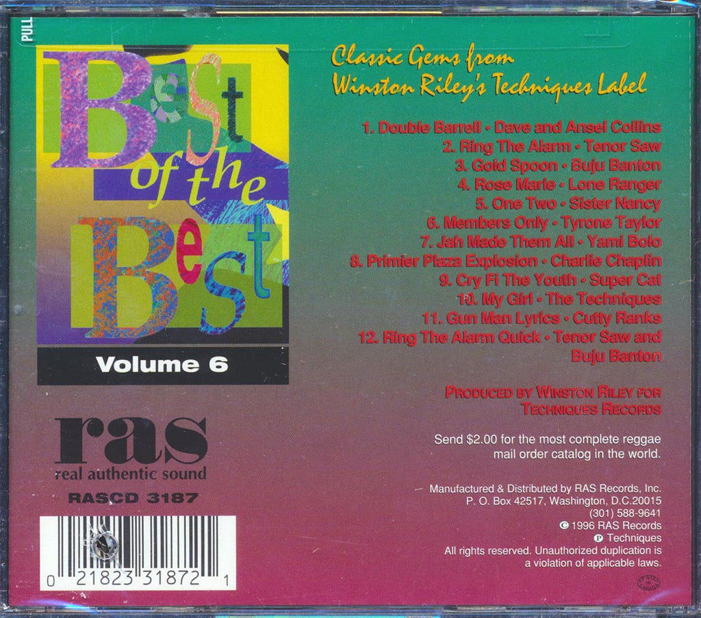 Tenor Saw, Sister Nancy, Super Cat, Yami Bolo, Buju Banton, Etc. - Best Of The Best Volume 6: Classic Gems From Winston Riley's Techniques Label (marked/ltd stock) Music CD