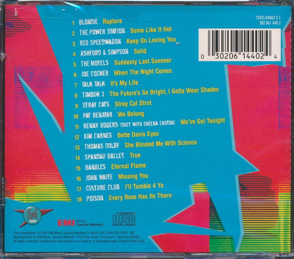 Blondie, Stray Cats, The Bangles, REO Speedwagon, Etc. - Absolutely The Best Of The 80s Volume 2 (marked/ltd stock) Music CD