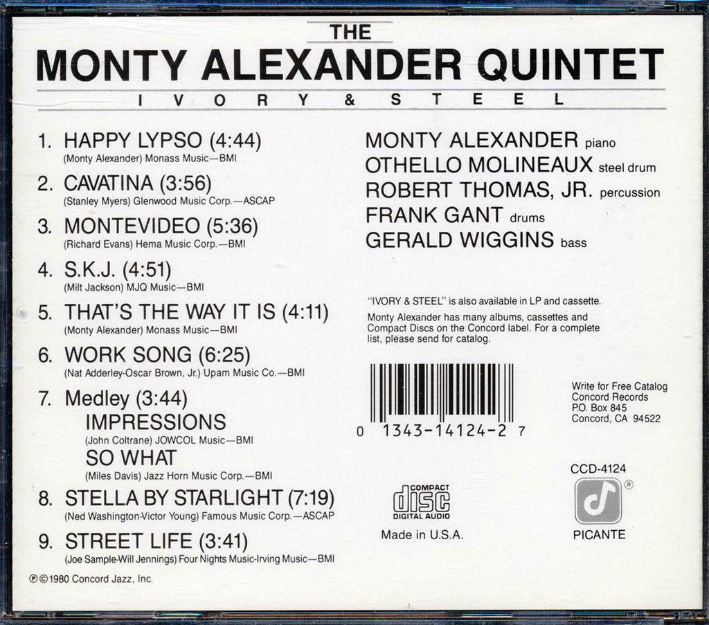 Monty Alexander Quintet - Ivory & Steel Music CD