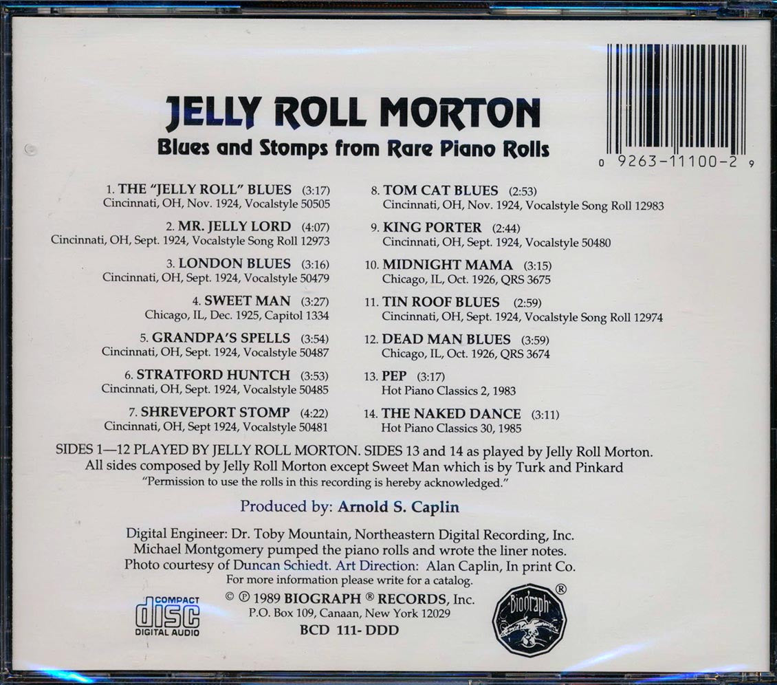 Jelly Roll Morton - Blues And Stomps From Rare Piano Rolls Music CD