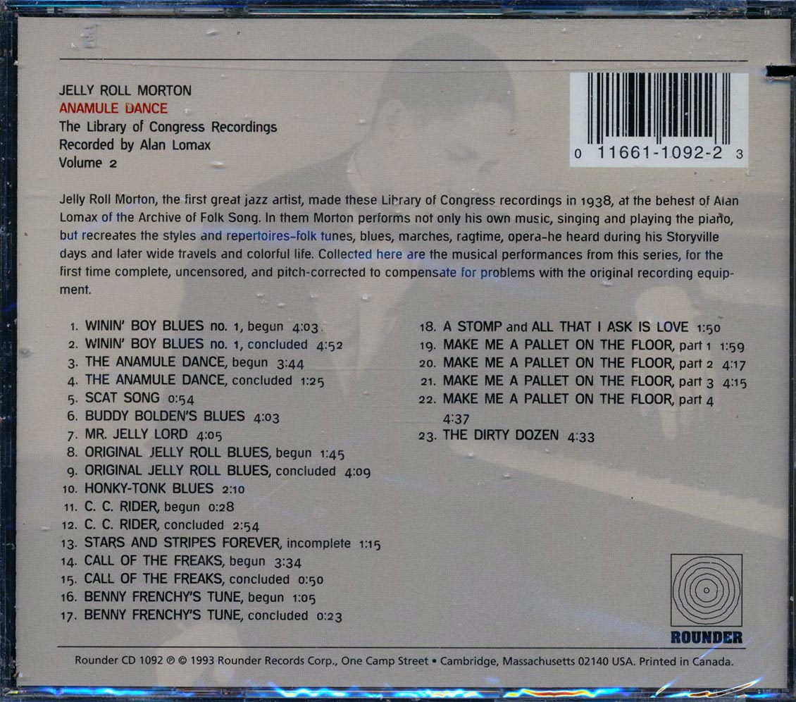Jelly Roll Morton - Anamule Dance: The Library Of Congress Recordings, Volume 2 (Alan Lomax) (incl. large booklet) (marked/ltd stock) Music CD