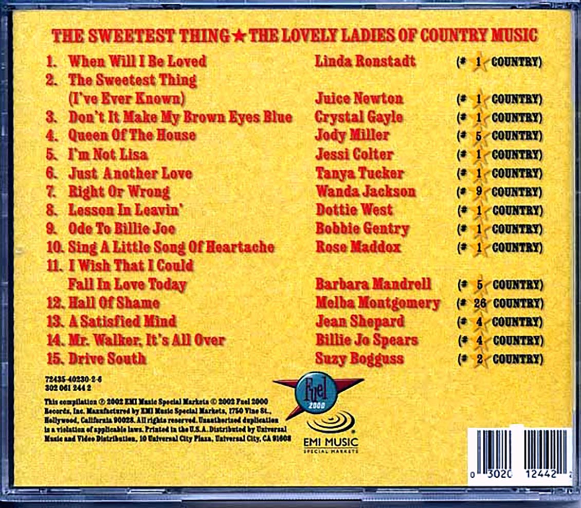 Linda Ronstadt, Wanda Jackson, Juice Newtown, Dottie West, Etc. - The Sweetest Thing: The Lovely Ladies Of Country (marked/ltd stock) Music CD
