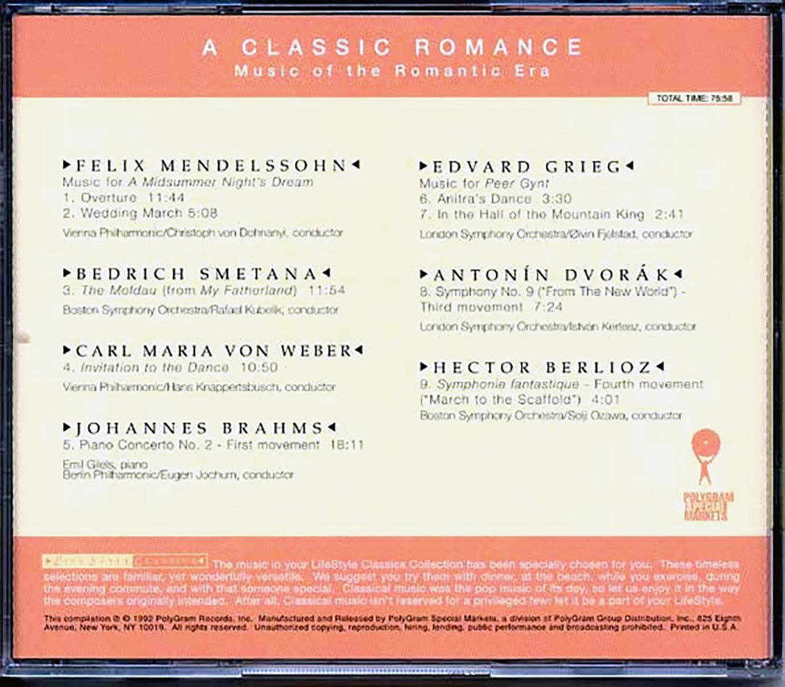 Johannes Brahms, Antonin Dvorak, Etc. - A Classic Romance: Music Of The Romantic Era Music CD