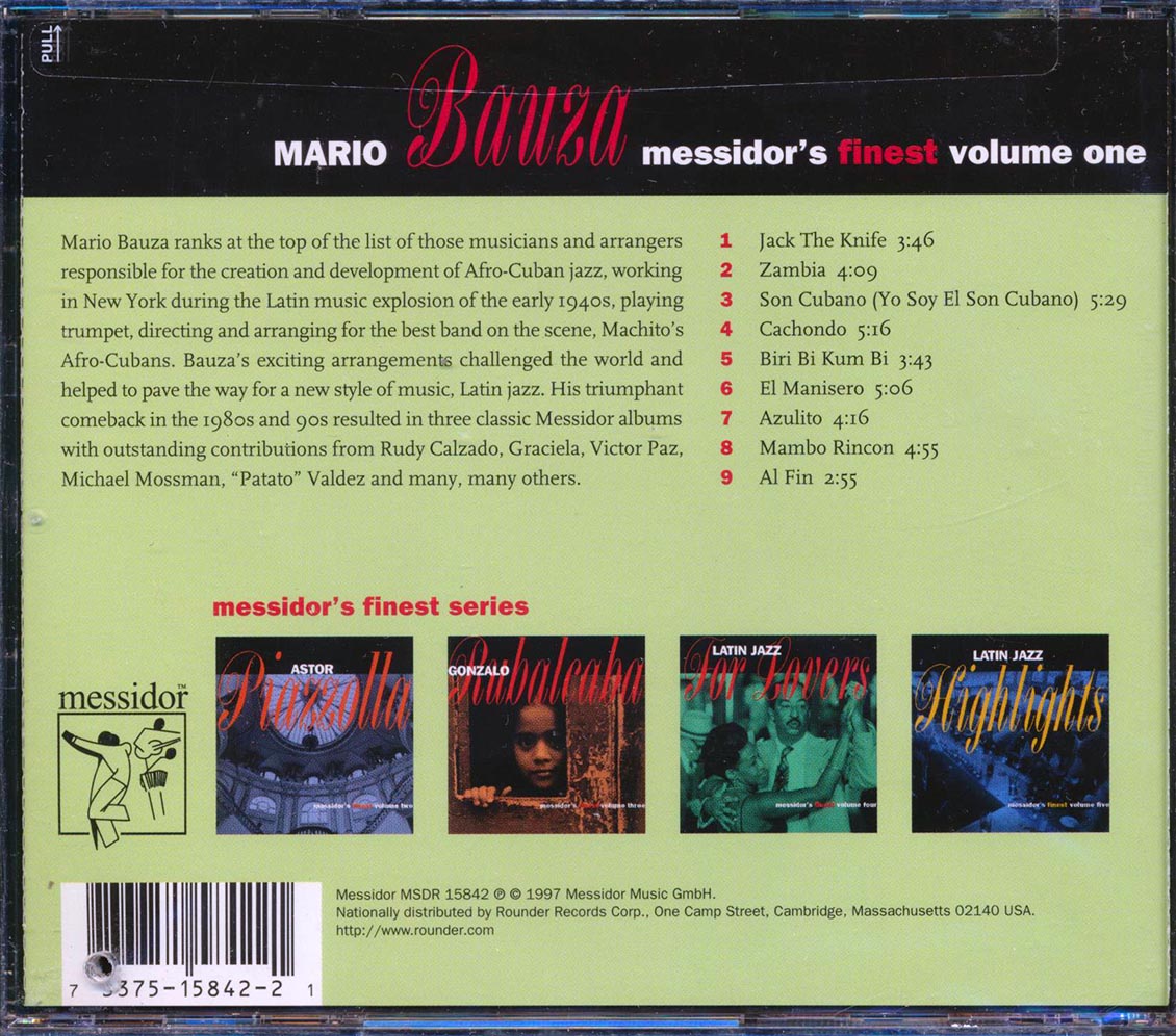 Mario Bauza - Messidor's Finest Volume 1 (marked/ltd stock) Music CD