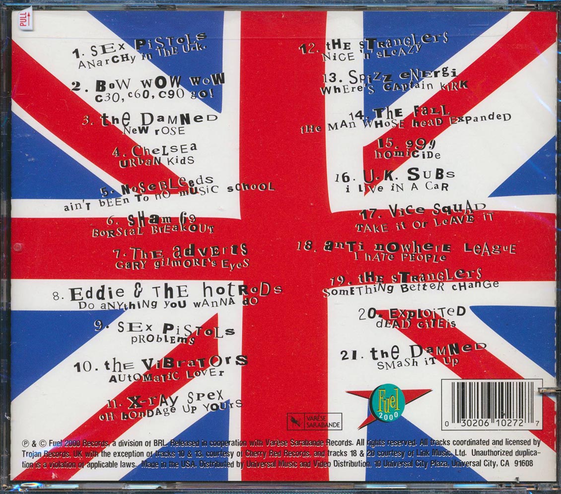 Sex Pistols, UK Subs, The Damned, Etc. - Anarchy, Angst And Bollocks: The UK Punk Anthology (marked/ltd stock) Music CD
