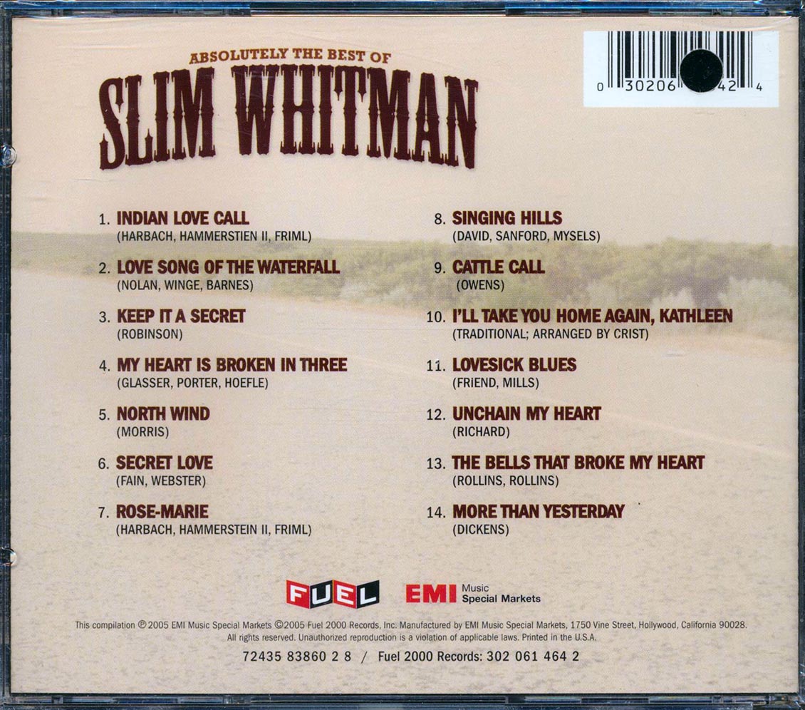 Slim Whitman - Absolutely The Best Of Slim Whitman (marked/ltd stock) Music CD