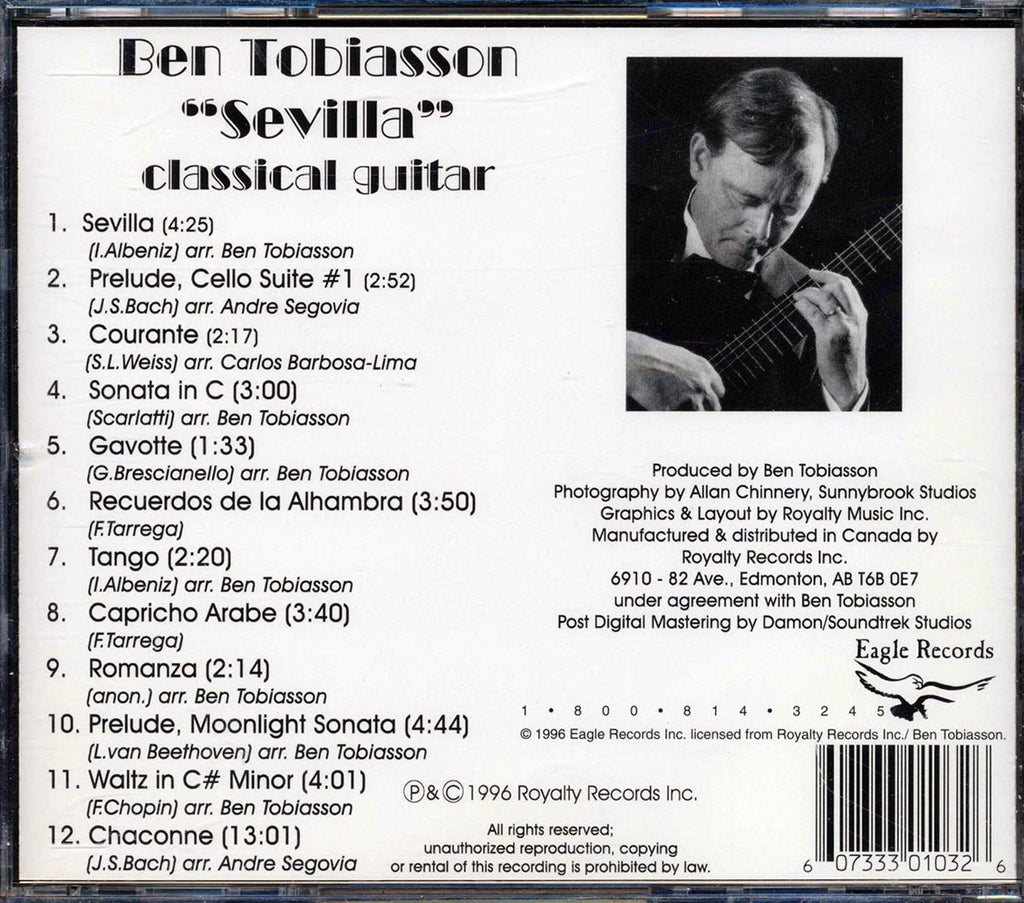 Ben Tobiasson - Seville Classical Spanish Guitar Music CD