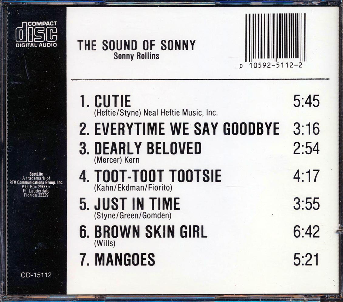 Sonny Rollins - The Sound Of Sonny Music CD