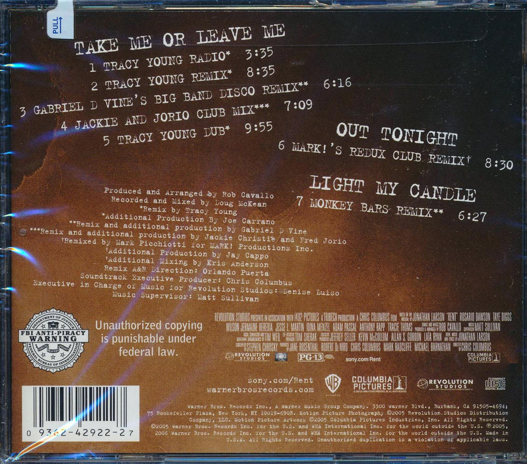 Rent - Take Me Or Leave Me: Remixes (marked/ltd stock) Music CD