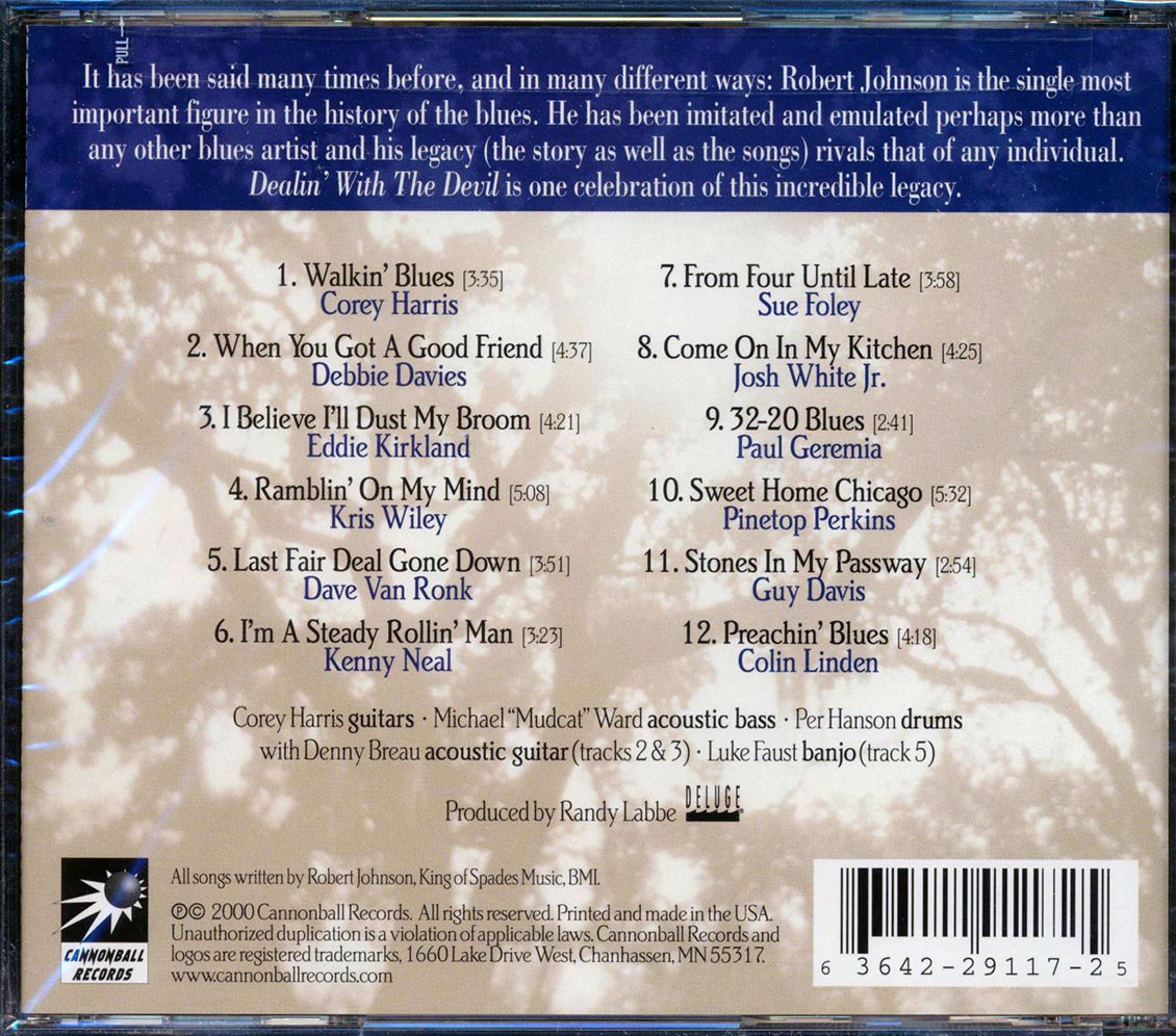 Debbie Davies, Guy Davis, Sue Foley, Paul Geremia, Etc. - Dealin With The Devil: Songs Robert Johnson Music CD