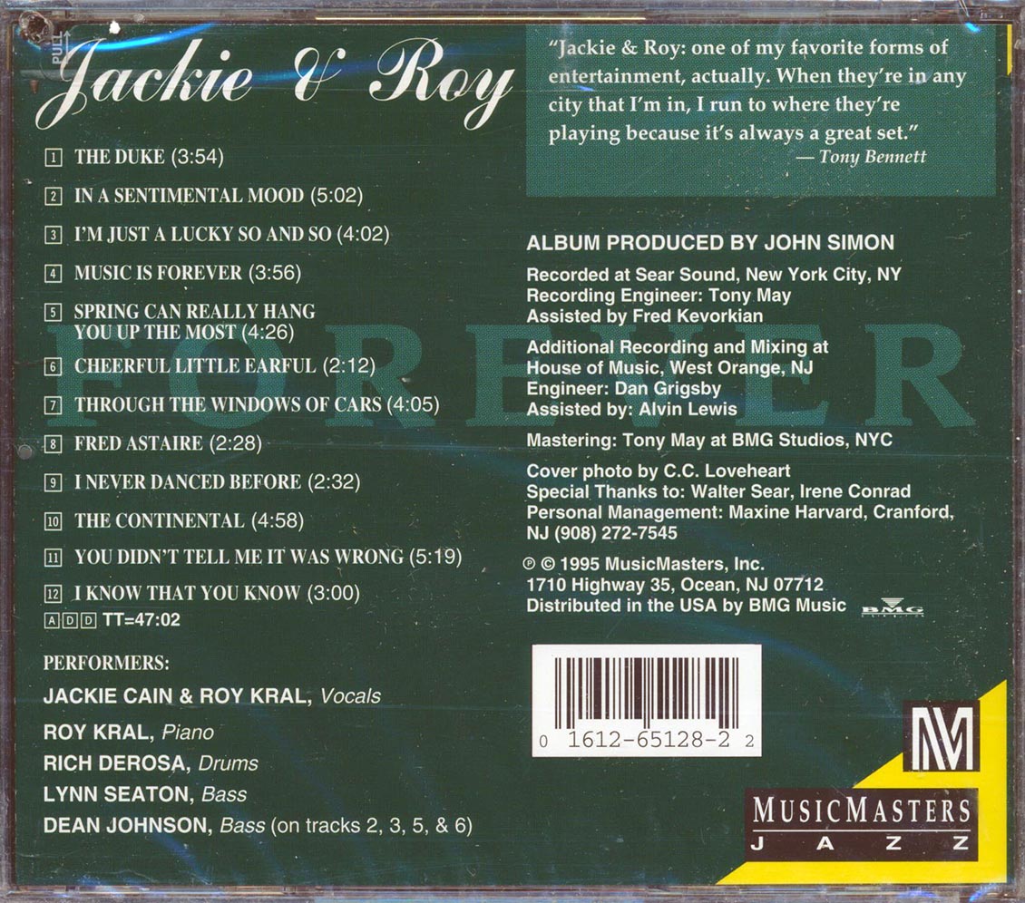 Jackie Cain, Roy Kral - Jackie And Roy: Forever (marked/ltd stock) Music CD