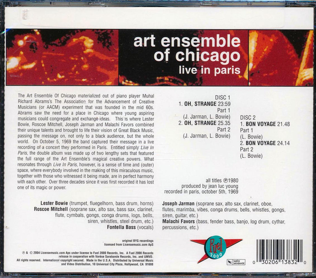 Art Ensemble Of Chicago - Live In Paris Music CD
