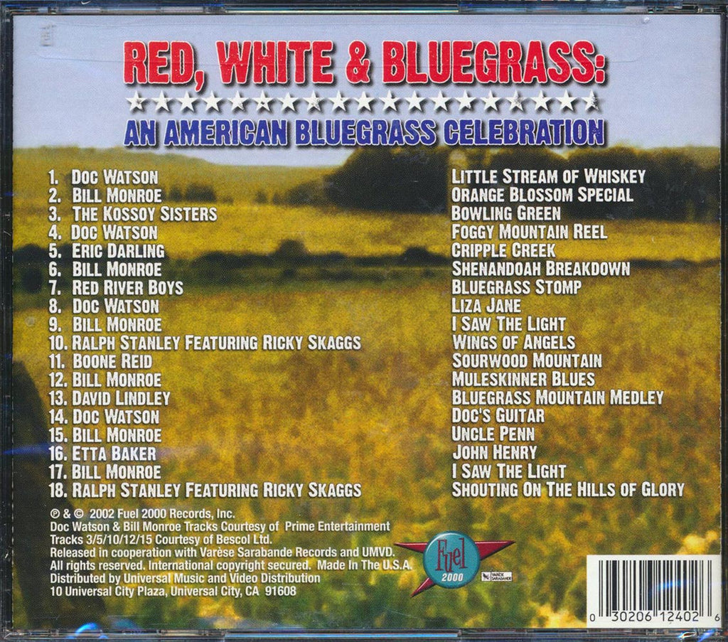 Bill Monroe, Doc Watson, Red River Boys, Etc. - Red, White And Bluegrass: An American Bluegrass Celebration Music CD