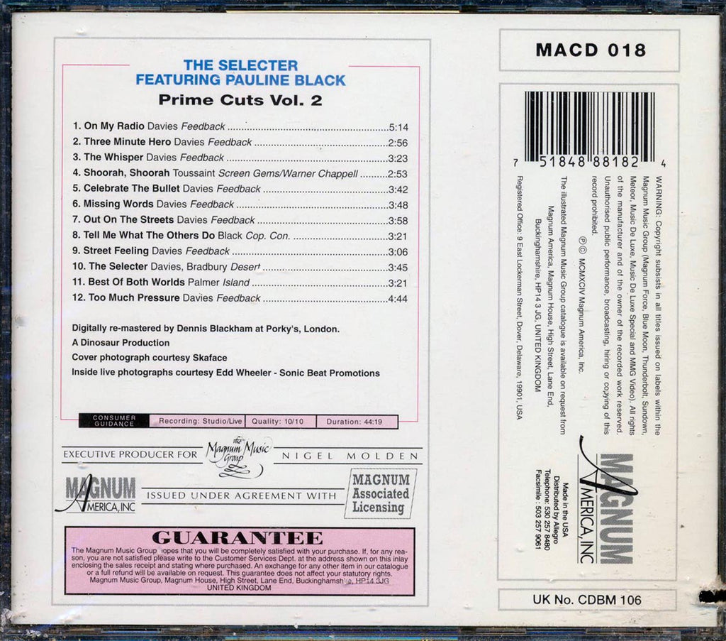 The Selecter - Prime Cuts 2 (featuring Pauline Black) (marked/ltd stock) Music CD