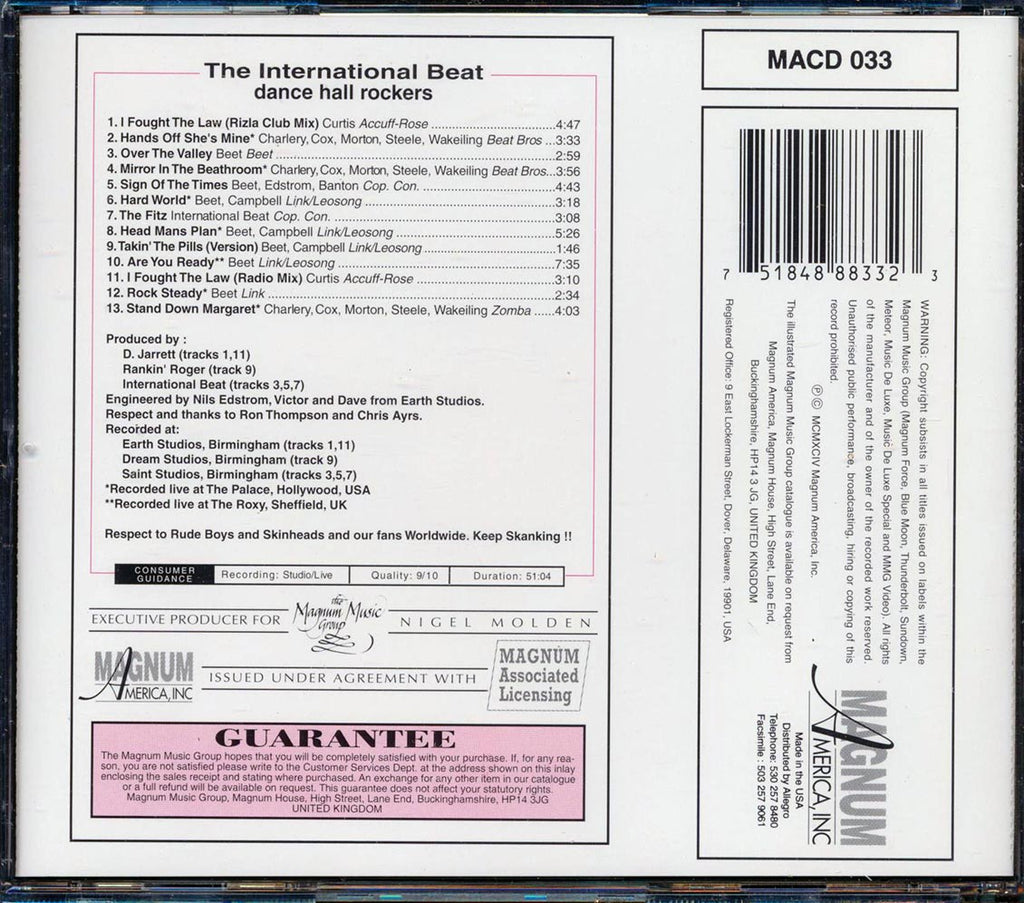 The International Beat - Dance Hall Rockers (marked/ltd stock) Music CD