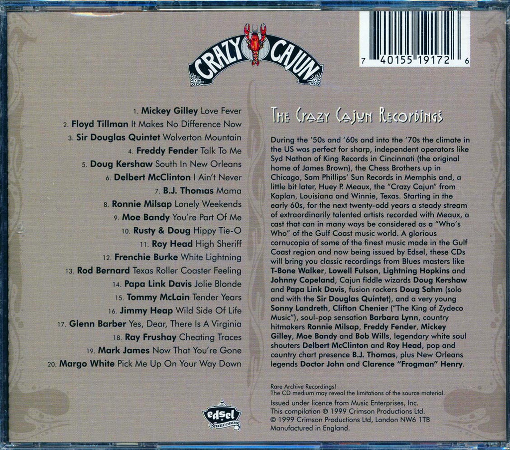 Freddy Fender, Ronnie Milsap, Floyd Tillman, Etc. - Choice Appetizers: The Crazy Cajun Country Sampler (20 tracks) Music CD