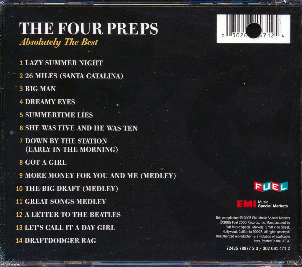 The Four Preps - Absolutely The Best (marked/ltd stock) Music CD