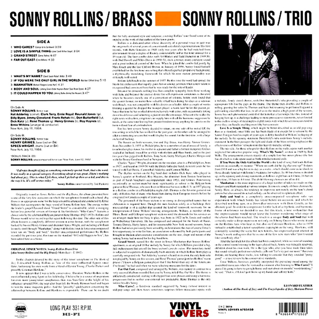 Sonny Rollins - Brass / Trio (+bonus track) (ltd. ed.) (180g) Vinyl Record