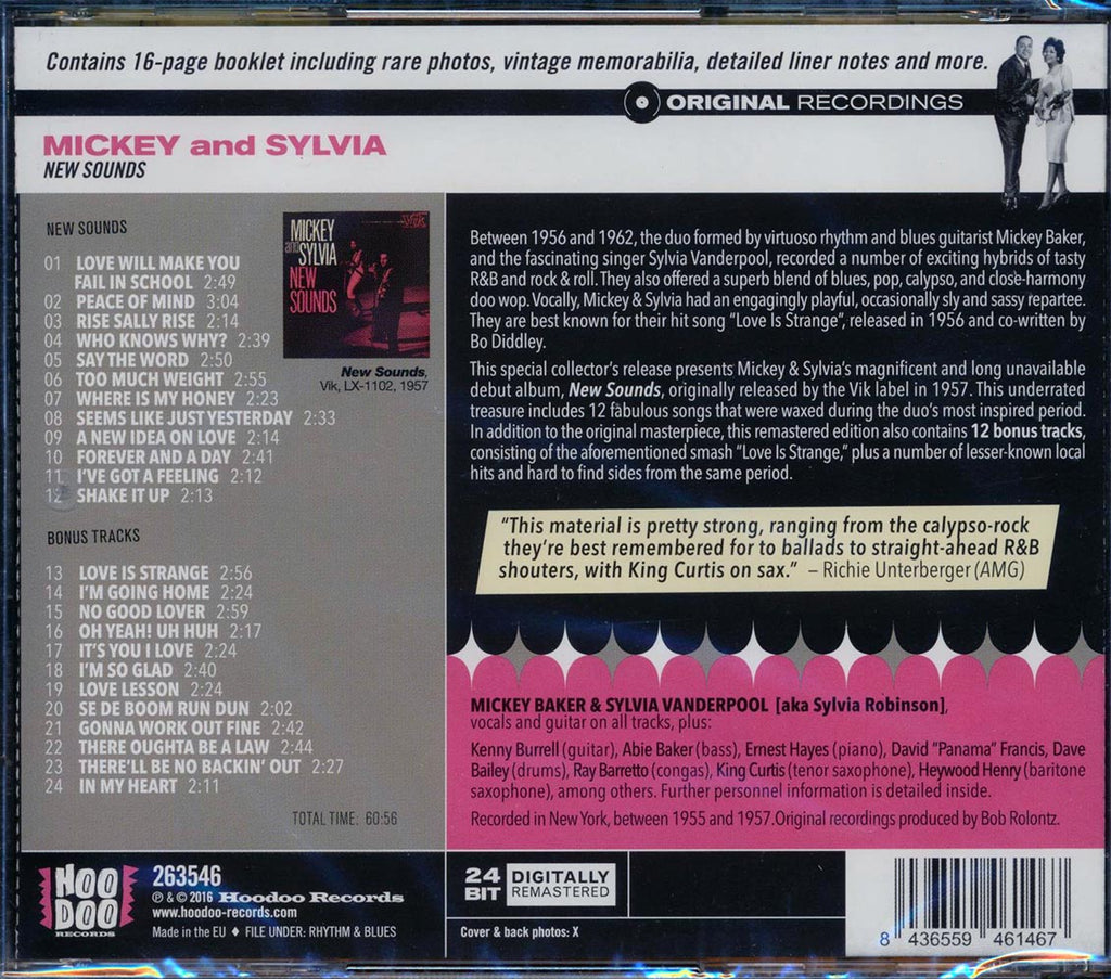 Mickey & Sylvia - New Sounds (incl. large booklet) (remastered) Music CD