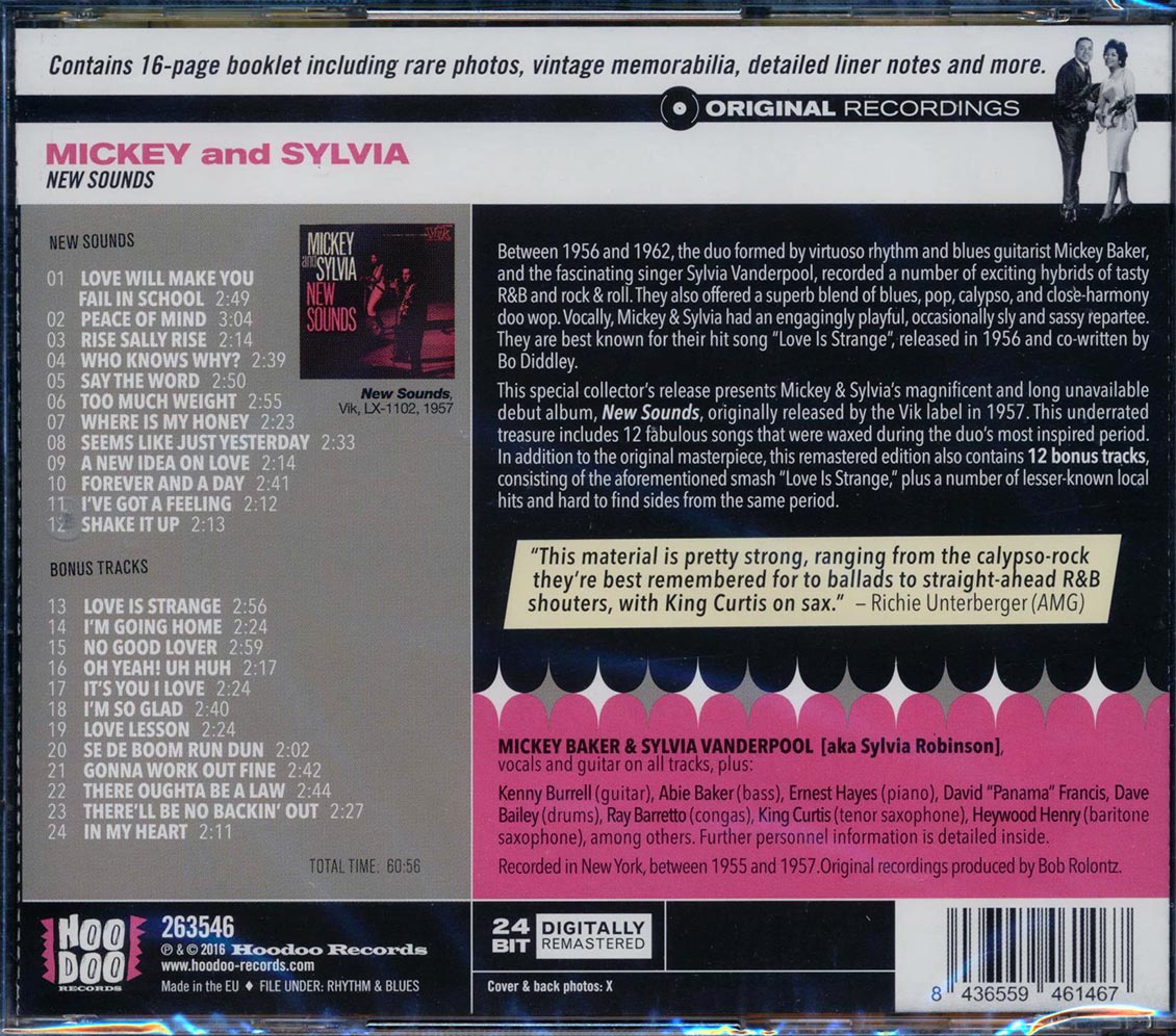Mickey & Sylvia - New Sounds (incl. large booklet) (remastered) Music CD