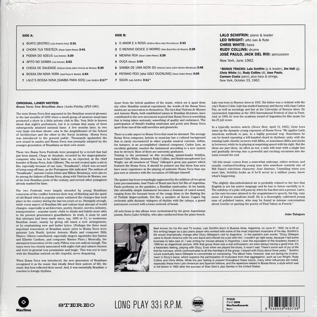 Lalo Schifrin - Bossa Nova: New Brazilian Jazz (+2 bonus tracks) (ltd. ed.) (180g) Vinyl Record