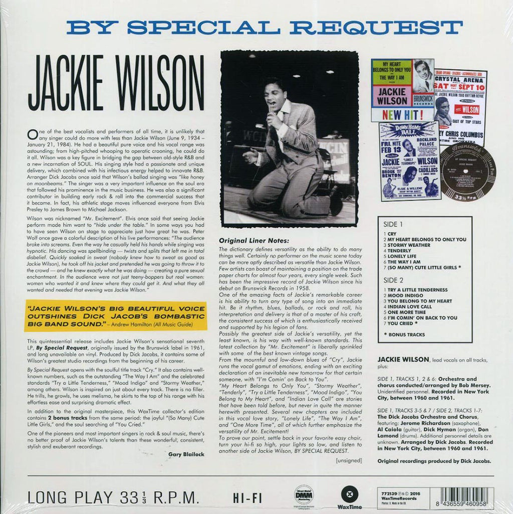 Jackie Wilson - By Special Request (+2 bonus tracks) (ltd. ed.) (180g) Vinyl Record