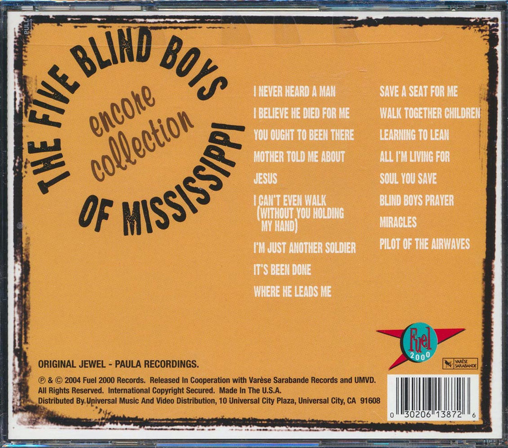 The Five Blind Boys Of Mississippi - Encore Collection Music CD