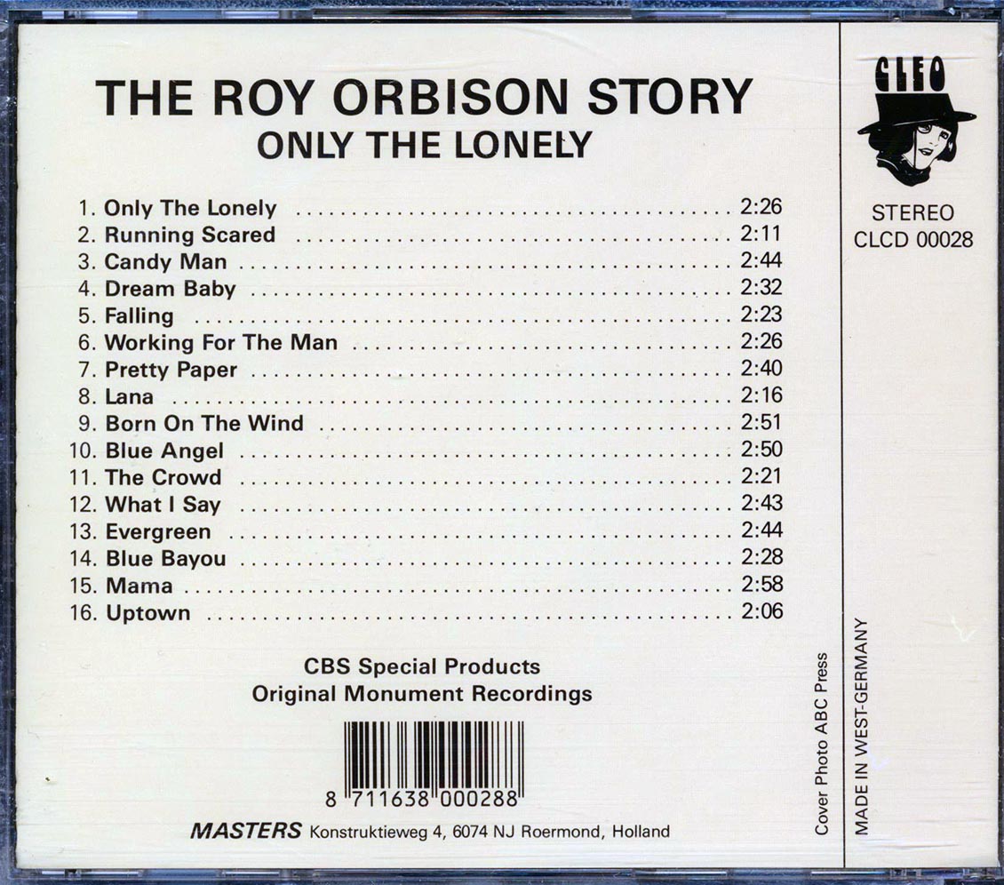 Roy Orbison - Only The Lonely: The Roy Orbison Story Music CD