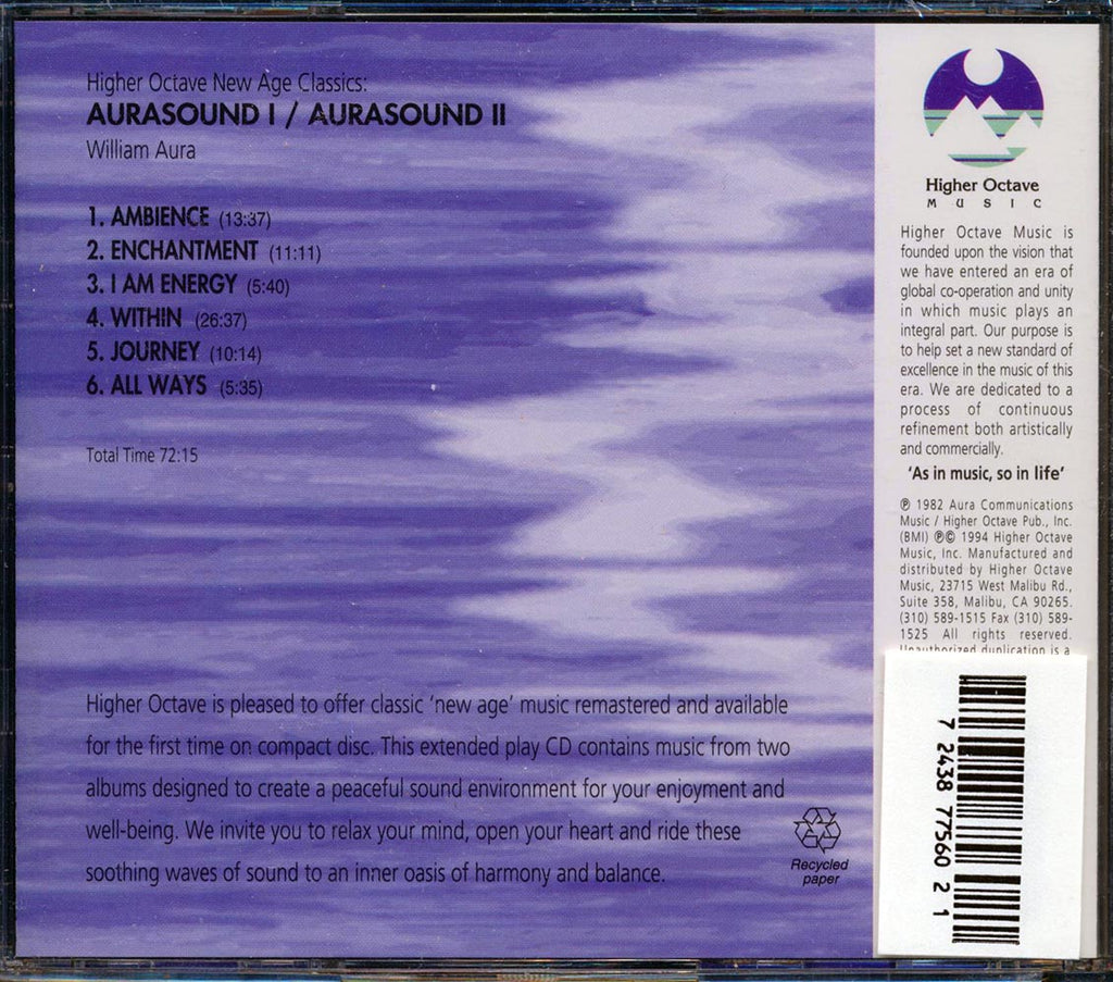 William Aura - Aurasound I + Aurasound 2 (2 albums on 1 CD) Music CD
