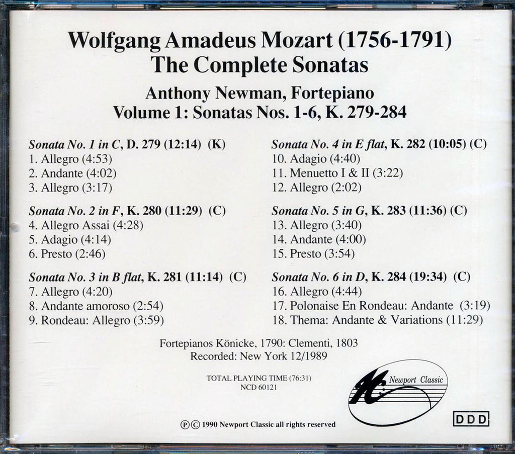 Mozart - 6 Fortepiano Sontatas Music CD