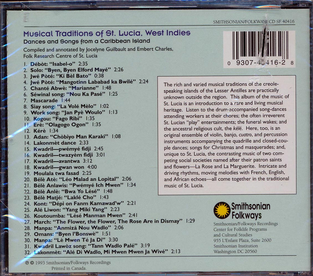 Various - Musical Traditions Of St. Lucia, West Indies: Dances And Songs From A Caribbean Island (marked/ltd stock) Music CD