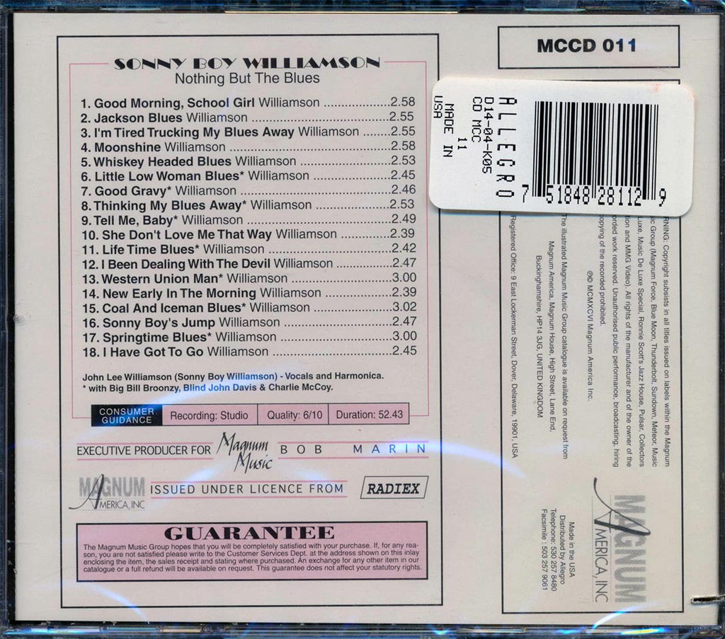 Sonny Boy Williamson - Nothing But The Blues (marked/ltd stock) (remastered) Music CD