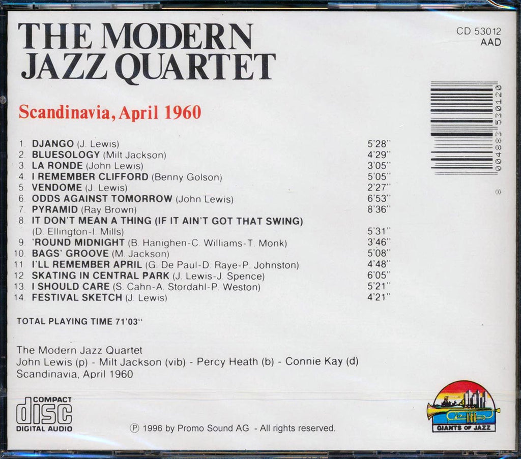 Modern Jazz Quartet - In Concert: Scandinavia April 1960 Music CD