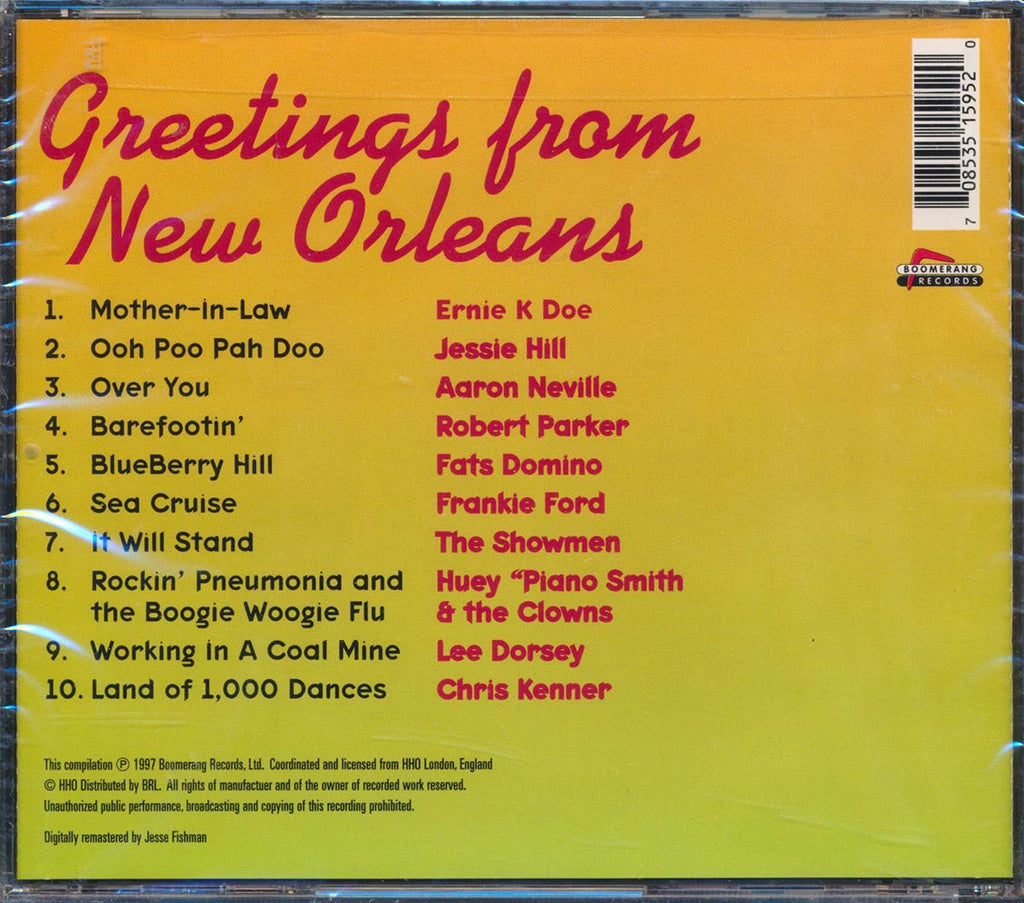 Aaron Neville, Lee Dorsey, Fats Domino, Robert Parker, Etc. - Greetings From New Orleans Music CD
